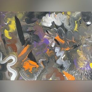 halloween vibes abstract painting 🤎🧡